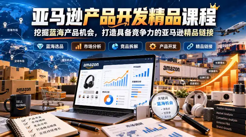 亚马逊产品开发精品课程，挖掘蓝海产品机会，打造具备竞争力的亚马逊精品链接-资源联盟