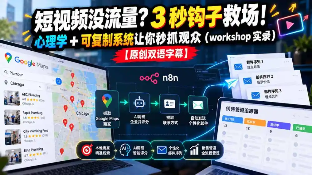 短视频没流量？3 秒钩子救场！心理学 + 可复制系统让你秒抓观众(workshop 实录-资源联盟