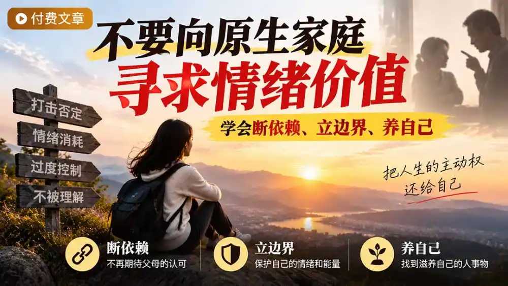 付费文章：不要向原生家庭寻求情绪价值，学会断依赖、立边界、养自己-资源联盟