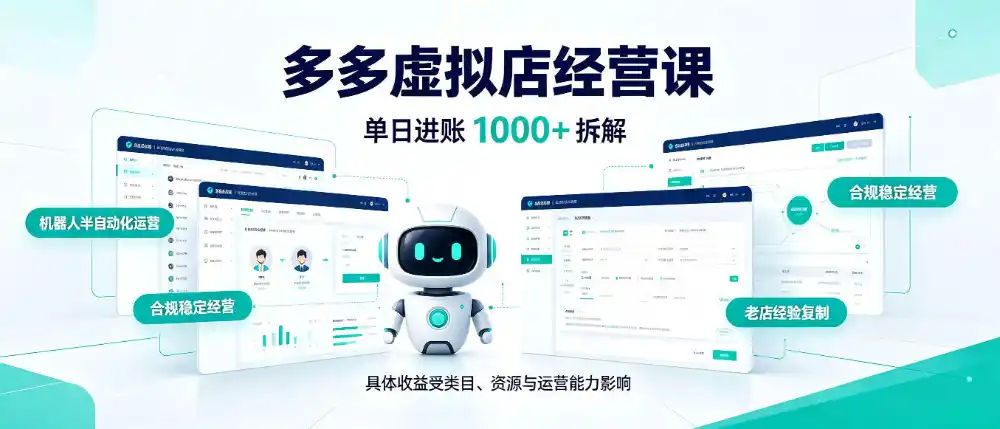 日入1000+的拼多多虚拟小店，AI+机器人实现半自动店铺，新人轻松上手【揭秘】-资源联盟