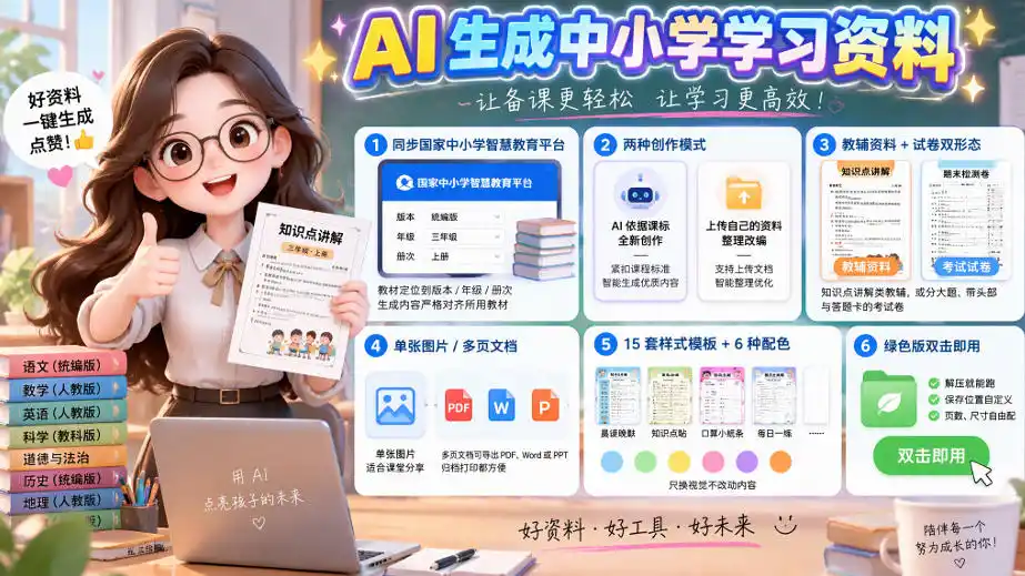 孩子的教辅别再乱买了：同步国家中小学智慧平台，AI一键生成图文教辅和试卷-资源联盟