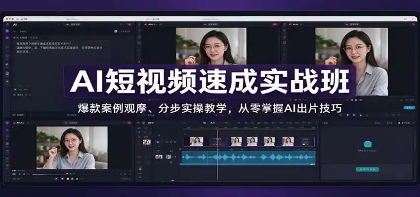 AI短视频速成实战班：爆款案例观摩、分步实操教学，从零掌握AI出片技巧-资源联盟