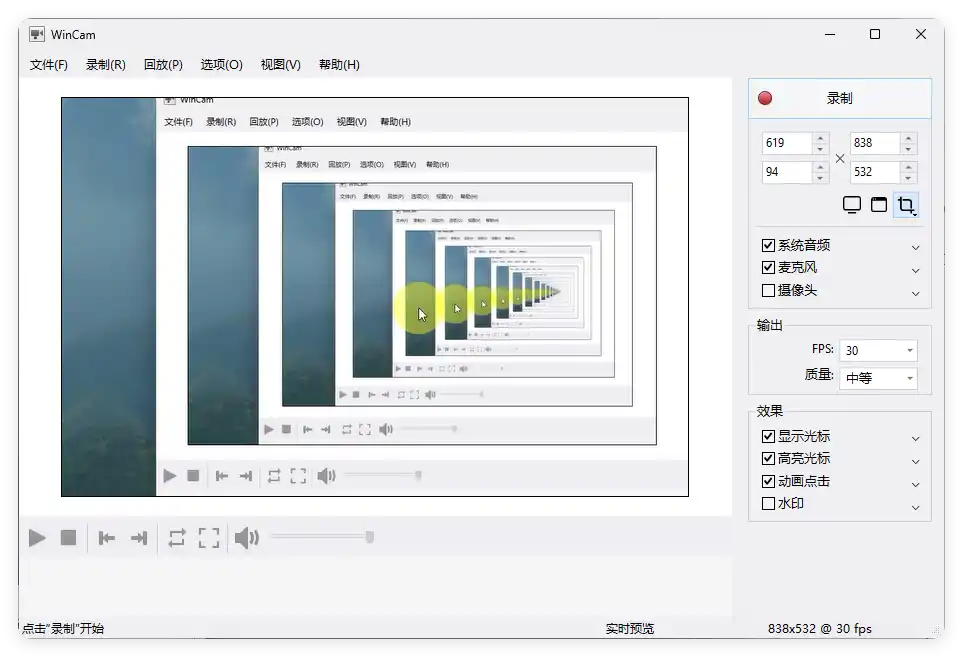 WinCAM屏幕录像v4.3.0.0中文版-资源联盟