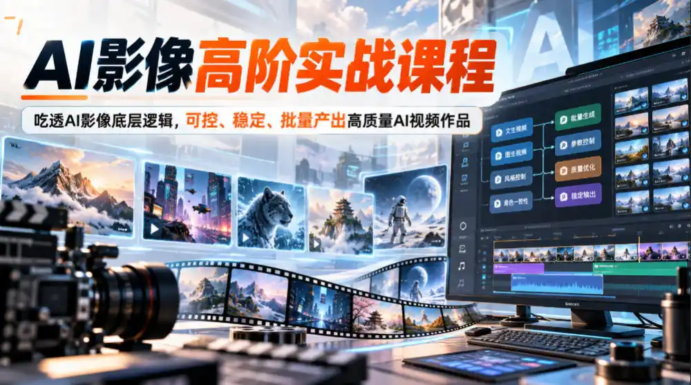 AI影像高阶实战课程，吃透AI影像底层逻辑，可控、稳定、批量产出高质量AI视频作品-资源联盟