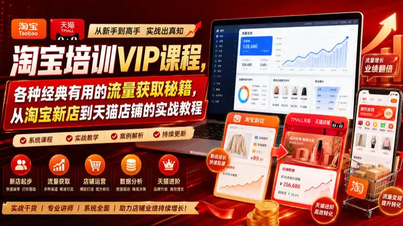 淘宝培训VIP课程，各种经典有用的流量获取秘籍，从淘宝新店到天猫店铺的实战教程(更新10月15日)-资源联盟
