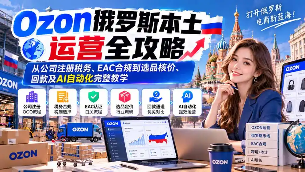 Ozon俄罗斯本土运营全攻略：从公司注册税务、EAC合规到选品核价、回款及AI自动化完整教学-资源联盟