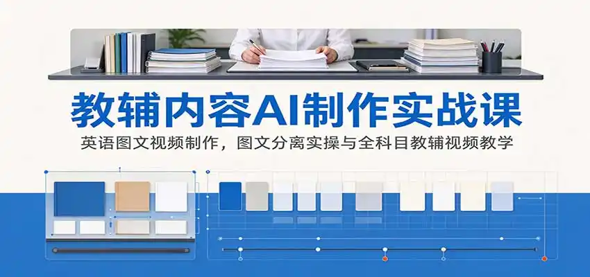 AI制作教辅内容实战课：英语图文视频制作，图文分离实操与全科目教辅视频教学-资源联盟