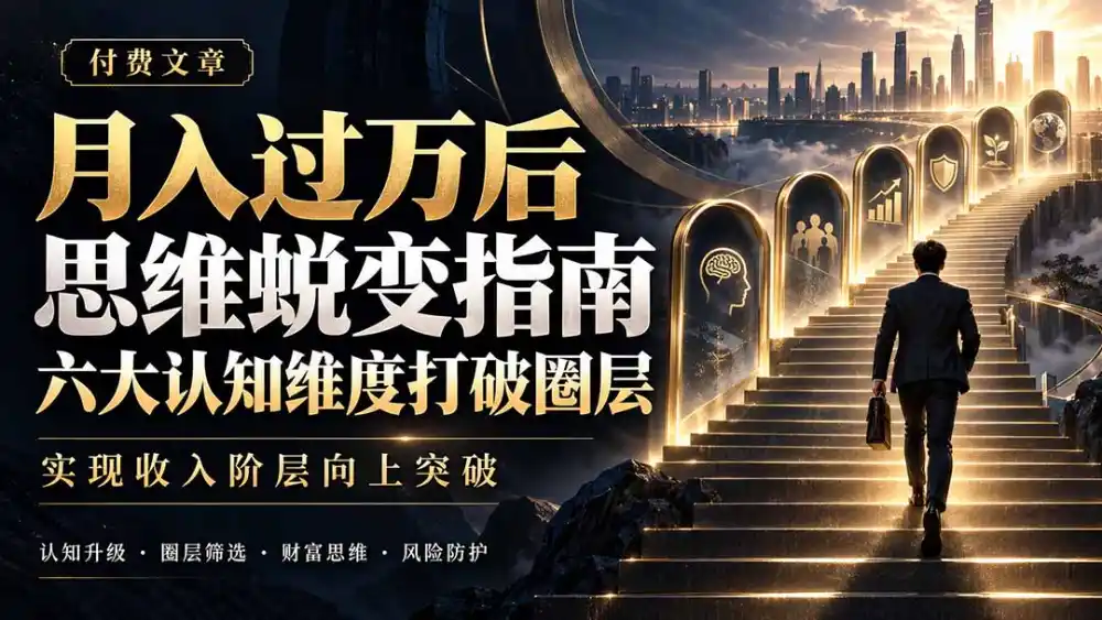 付费文章：月入过万后思维蜕变指南，六大认知维度打破圈层，实现收入阶层向上突破-资源联盟