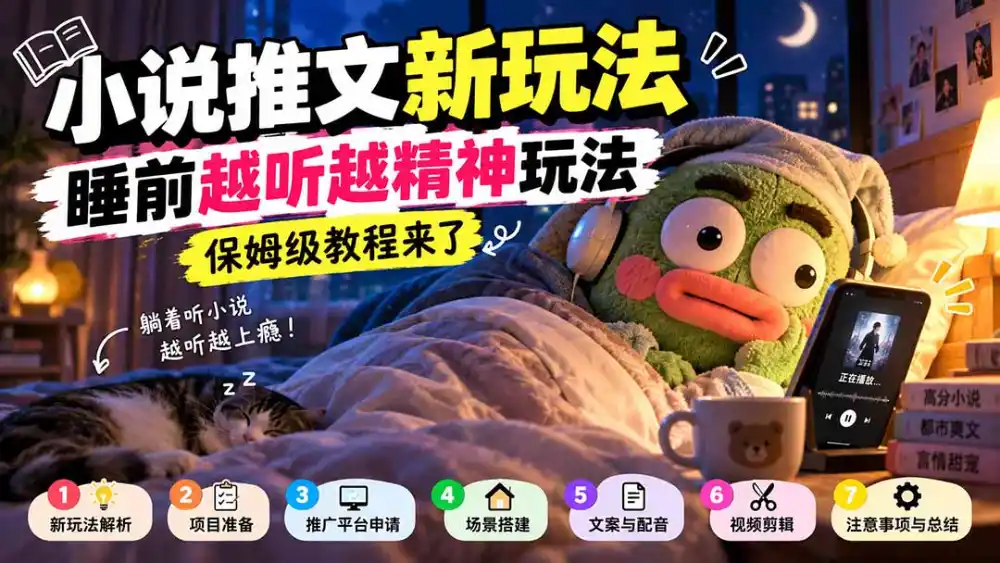 小说推文新玩法，睡前越听越精神玩法，保姆级教程来了-资源联盟