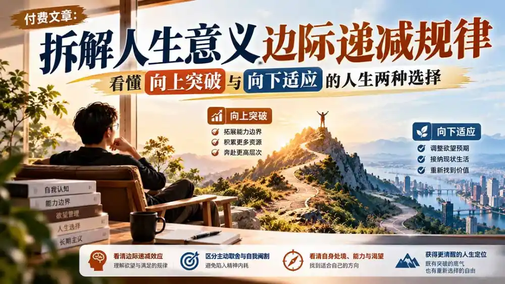 付费文章：拆解人生意义边际递减规律，看懂向上突破与向下适应的人生两种选择-资源联盟