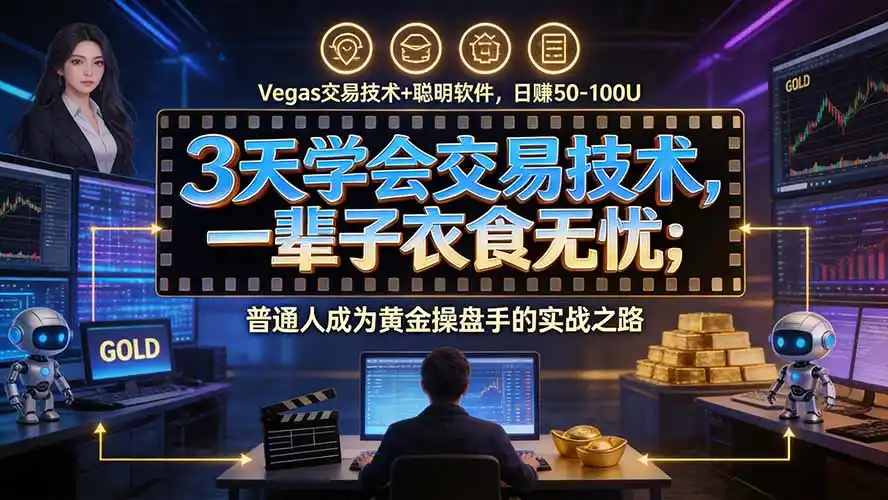 3天学会做交易，普通人快速成为操盘手” Vegas交易系统+聪明软件 ， 日赚50-1000U， 长期稳定，小白轻松上手-资源联盟