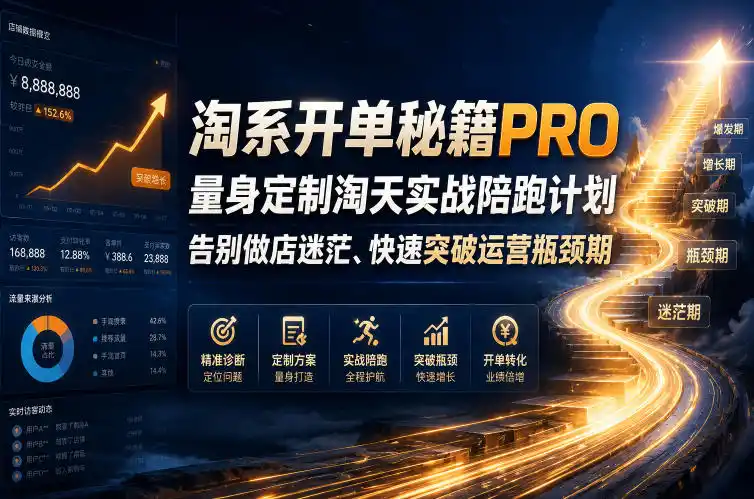 淘系开单秘籍PRO，量身定制淘天实战陪跑计划，告别做店迷茫、快速突破运营瓶颈期(更新261012)-资源联盟