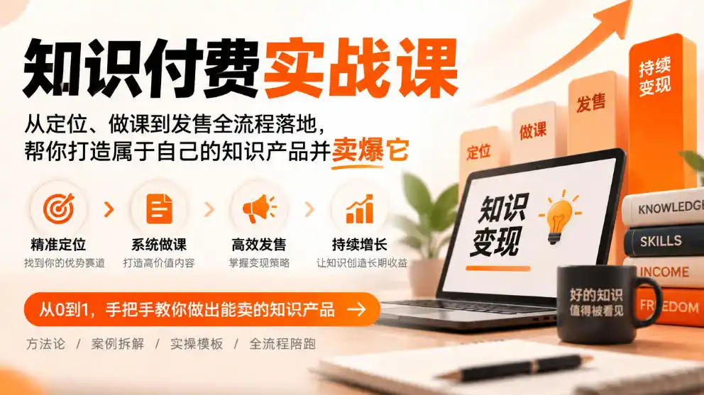 知识付费实战课：从定位、做课到发售全流程落地，帮你打造属于自己的知识产品并卖爆它-资源联盟