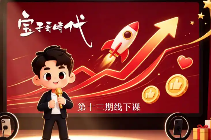宝子哥抖音直播第13期VIP线下课9月5-6日，26年最值得看的直播课程，快速突破直播间流量瓶颈，打造高效起号闭环-资源联盟