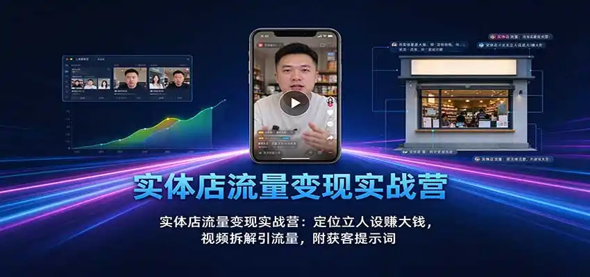 实体店流量变现实战营：定位立人设赚大钱，视频拆解引流量，附获客提示词-资源联盟