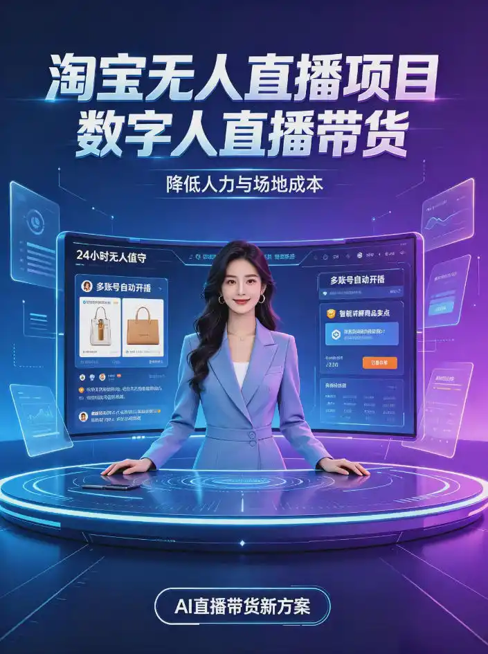 淘宝AI无人直播带货，24小时自动开播低门槛副业，无需真人长时间出镜，持续引流出单【揭秘】-资源联盟