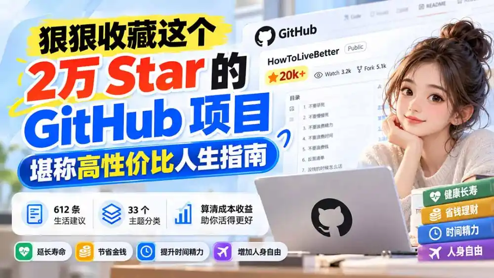 狠狠收藏这个 2 万 Star 的 GitHub 项目，堪称高性价比人生指南。-资源联盟