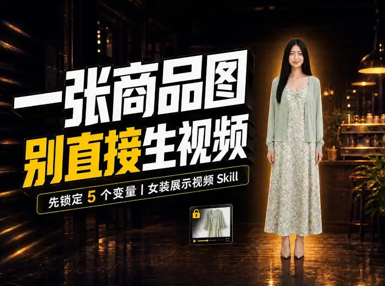 女装AI视频总翻车？问题不在提示词，女装展示视频Skill先锁定5个变量！-资源联盟