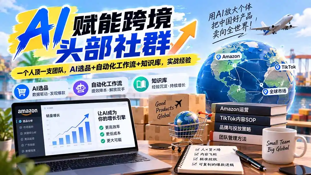 AI赋能跨境头部社群-更新1023：一个人顶一支团队，AI选品+自动化工作流+知识库，实战经验-资源联盟